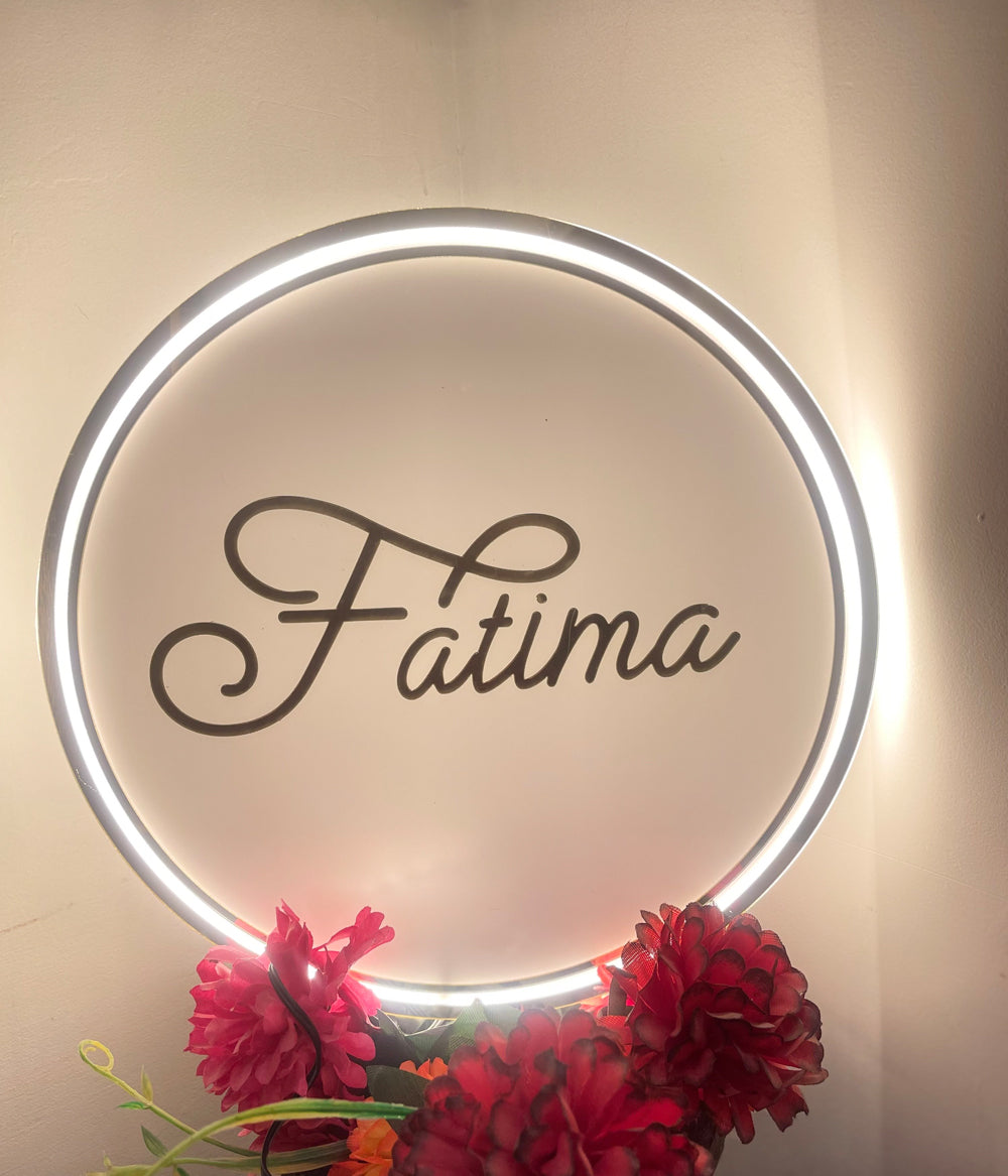 Single Name Acrylic LED Sign Board (Customizable)
