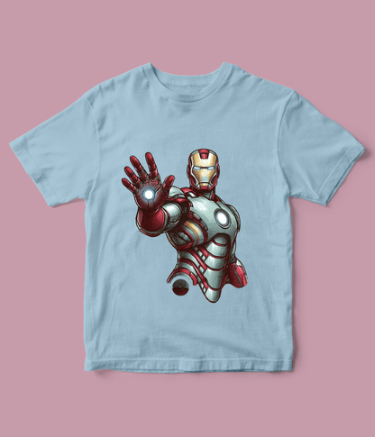 sky blue Iron Man T-Shirt