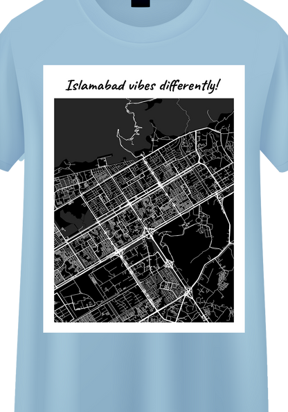 Islamabad City Map Unisex T Shirt (Customizable)