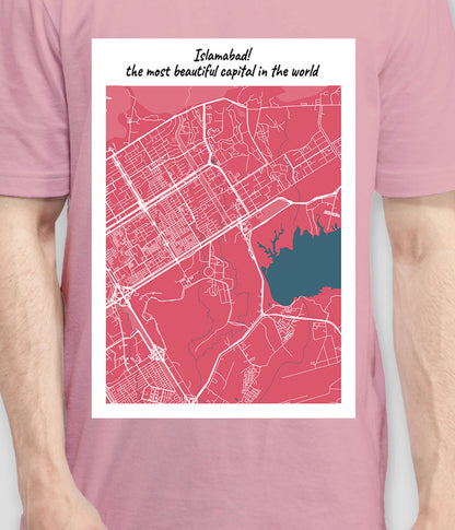 Islamabad City Map Unisex T Shirt (Customizable)