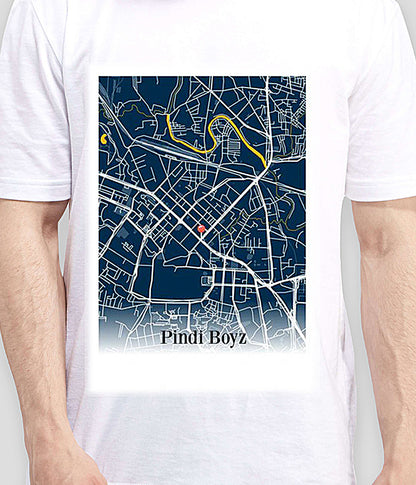 Rawalpindi City Map Unisex T Shirt (Customizable)