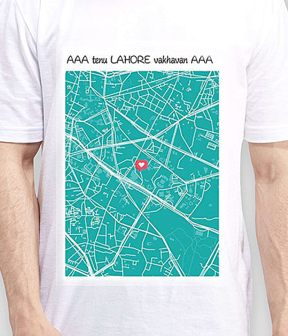 Lahore City Map Unisex T-Shirt (Customizable)