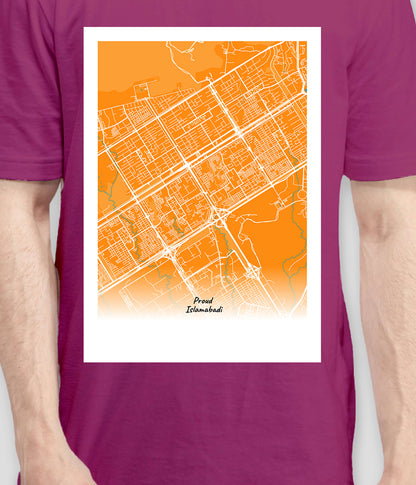 Islamabad City Map Unisex T Shirt (Customizable)