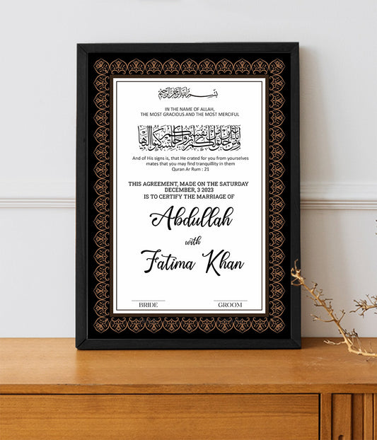 Marriage Certificate Frame