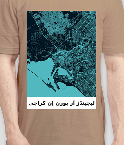 Karachi City Map Unisex T-Shirt  (Customizable)