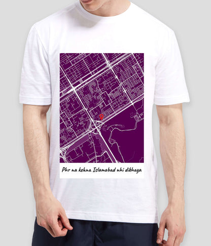 Islamabad City Map Unisex T Shirt (Customizable)