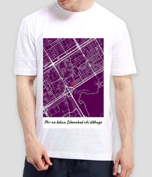 Islamabad City Map Unisex T Shirt (Customizable)