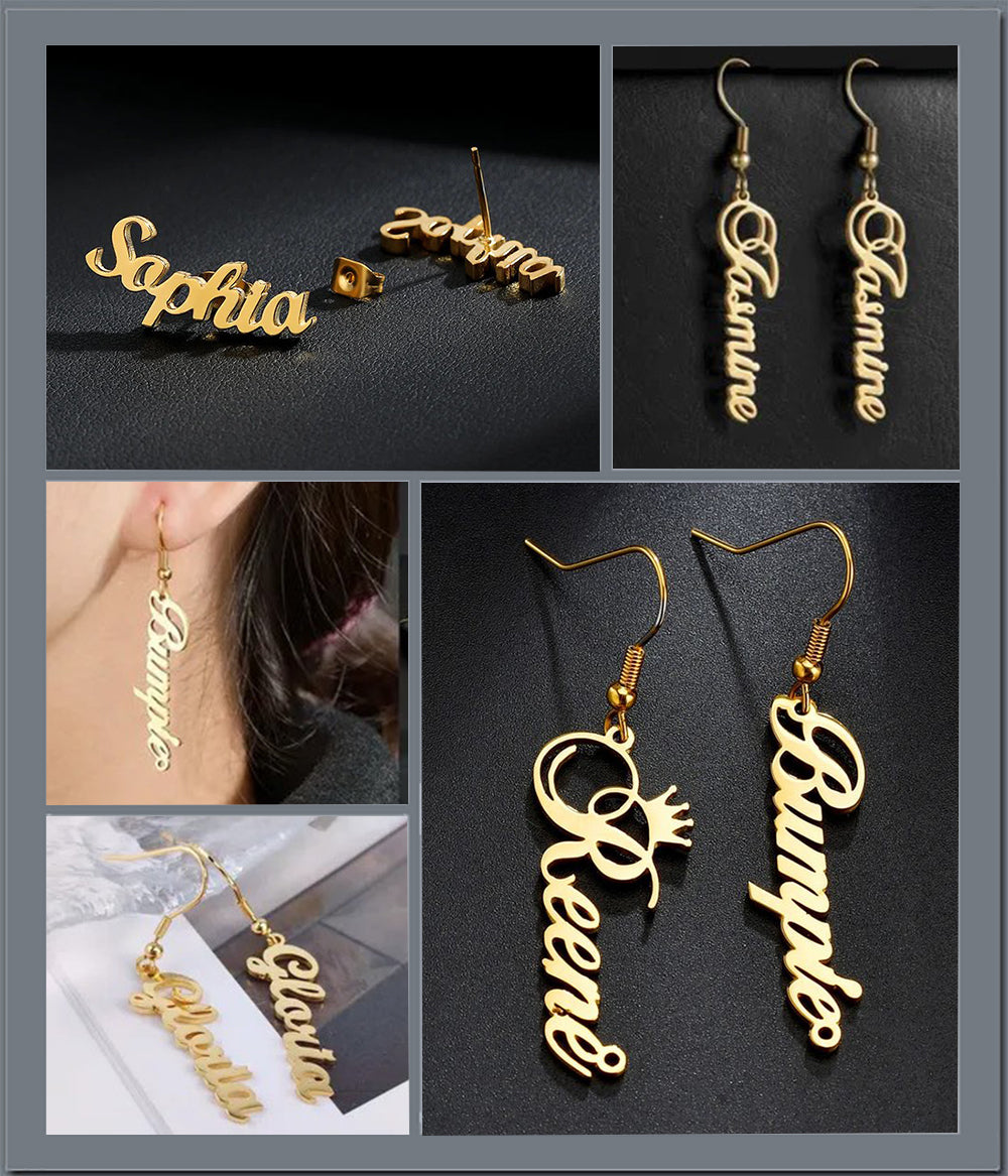 Buy Custom Name Hoop Earrings in Gold Silver-name Earrings-personalized  Earrings-name Hoops-kids Name Earrings-gift for Girls Online in India - Etsy