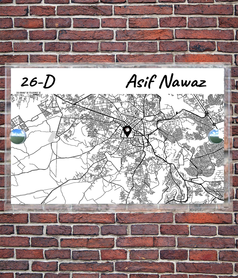 House Name Plate with City Map