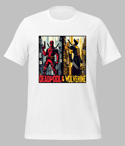 White Deadpool and Wolverine T-Shirt for Men