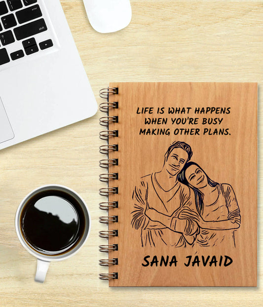 Customized Engraved Wooden Diary